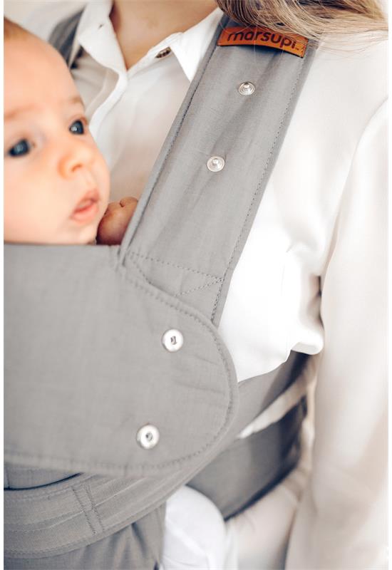 marsupi > < Porte-bébé et porte-enfant pour nouveau-né, très facile à  mettre, avec système de fermeture velcro, version 2.0 (S/M, grey/gris)